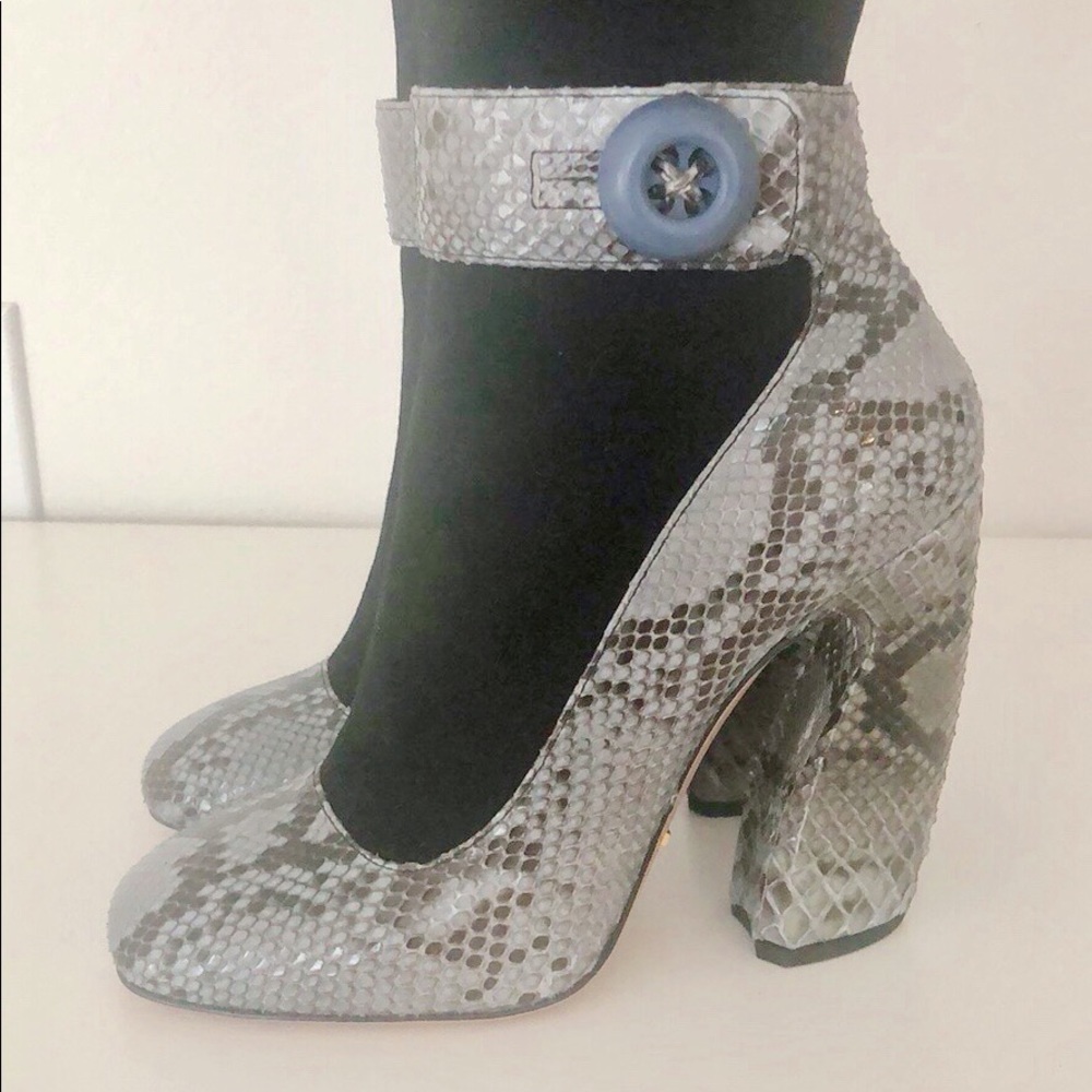 Prada suede and python Mary Jane new boots